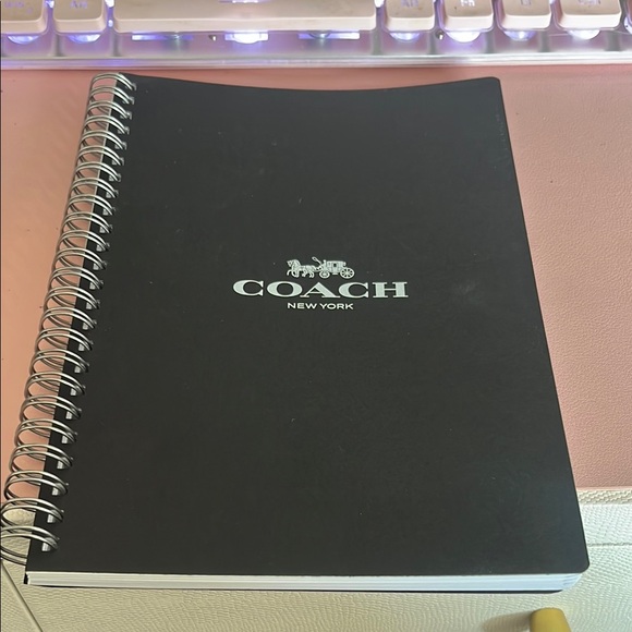 Coach Black Spiral Notebook with Logo - Picture 1 of 1